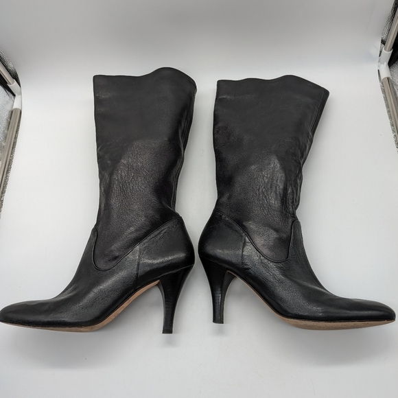 Arturo Chiang Prudie black butter soft leather mid calf heel boot 8 - Picture 6 of 11